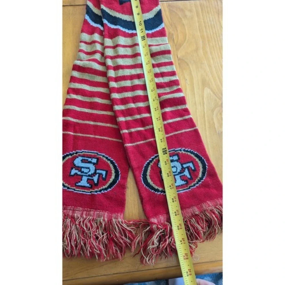 San Francisco 49ers Scarf Knit Fringe‎ NFL Football Red Gold Fan Gear
